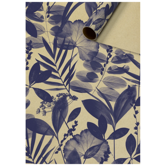 Gift Wrapping Paper “Sona” | 70 cm × 2 m, 80 gsm, dark blue/brown