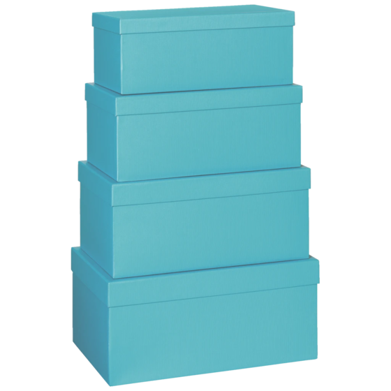 Geschenkboxen-Set One Colour | türkis, 4 Größen