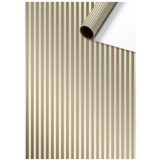 Geschenkpapier „Linial“ | 70 cm × 1,5 m, 76 g/m², weiß/gold