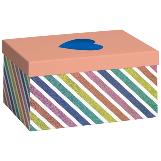 Geschenkbox „Naoki“ | 16,5×12×24 cm, 120 g/m², lachs/bunt