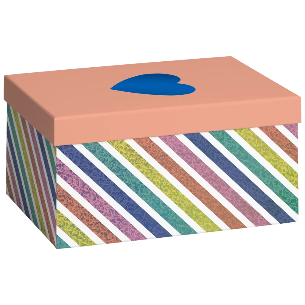 Geschenkbox „Naoki“ | 16,5×12×24 cm, 120 g/m², lachs/bunt