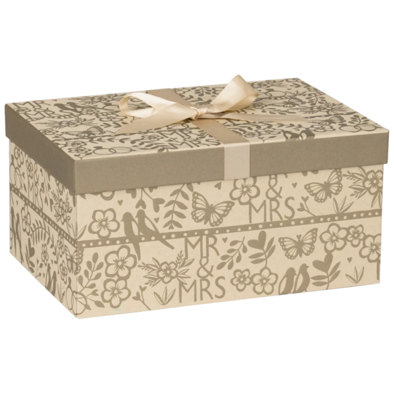 Geschenkbox „Anouk“ | 16,5×12×24 cm, hellbraun/gold