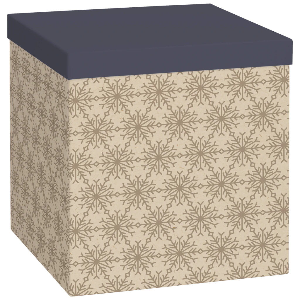 Geschenkbox „Isobel“ | 23×24×23 cm, 160 g/m², dunkelblau/hellbraun