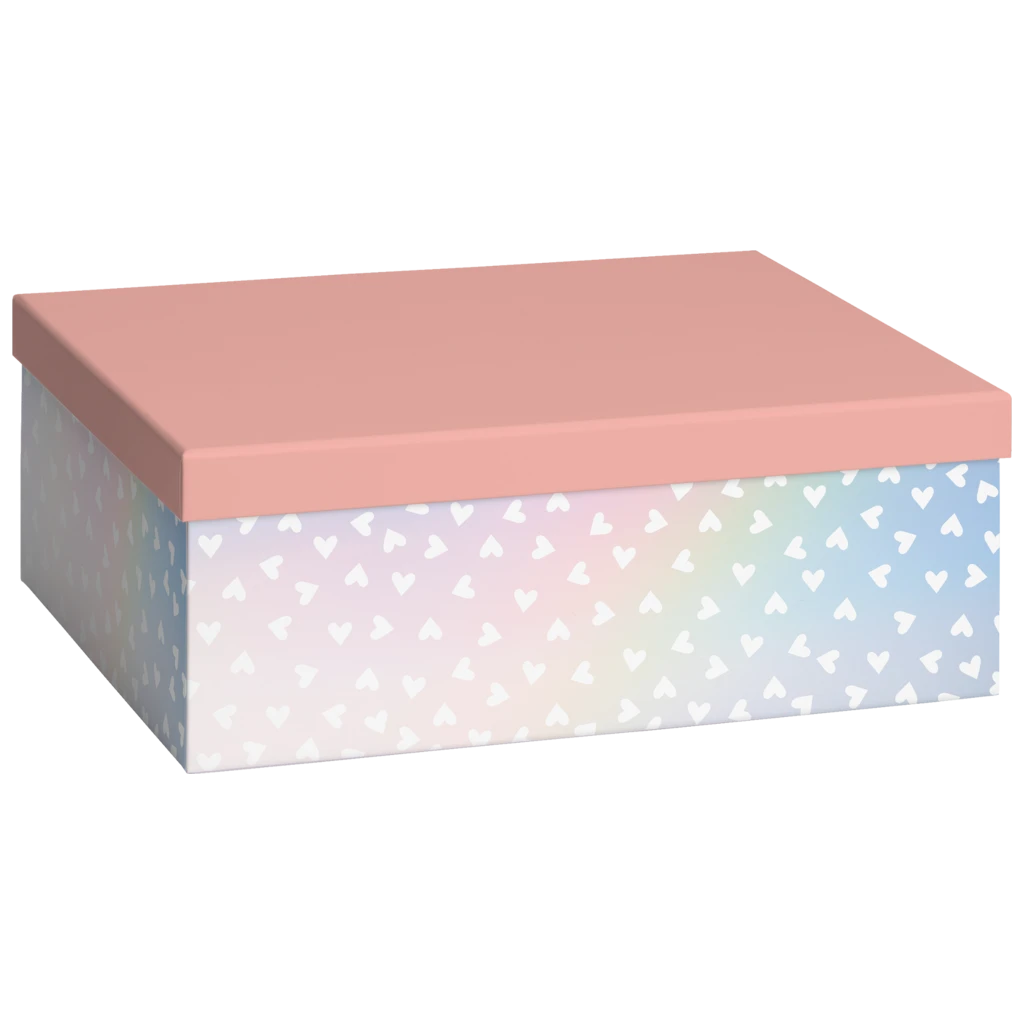 Geschenkbox „Kayla“ | 24×12×33 cm, apricot/regenbogen