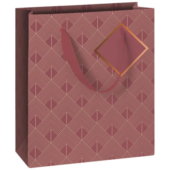 Pochette cadeau « Oreste » | 18×21×8 cm, 250 g/m², bordeaux
