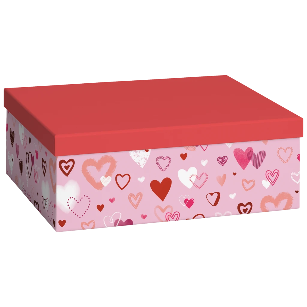 Geschenkbox „Amaia“ | 24×12×33 cm, 120 g/m², rosa/rot