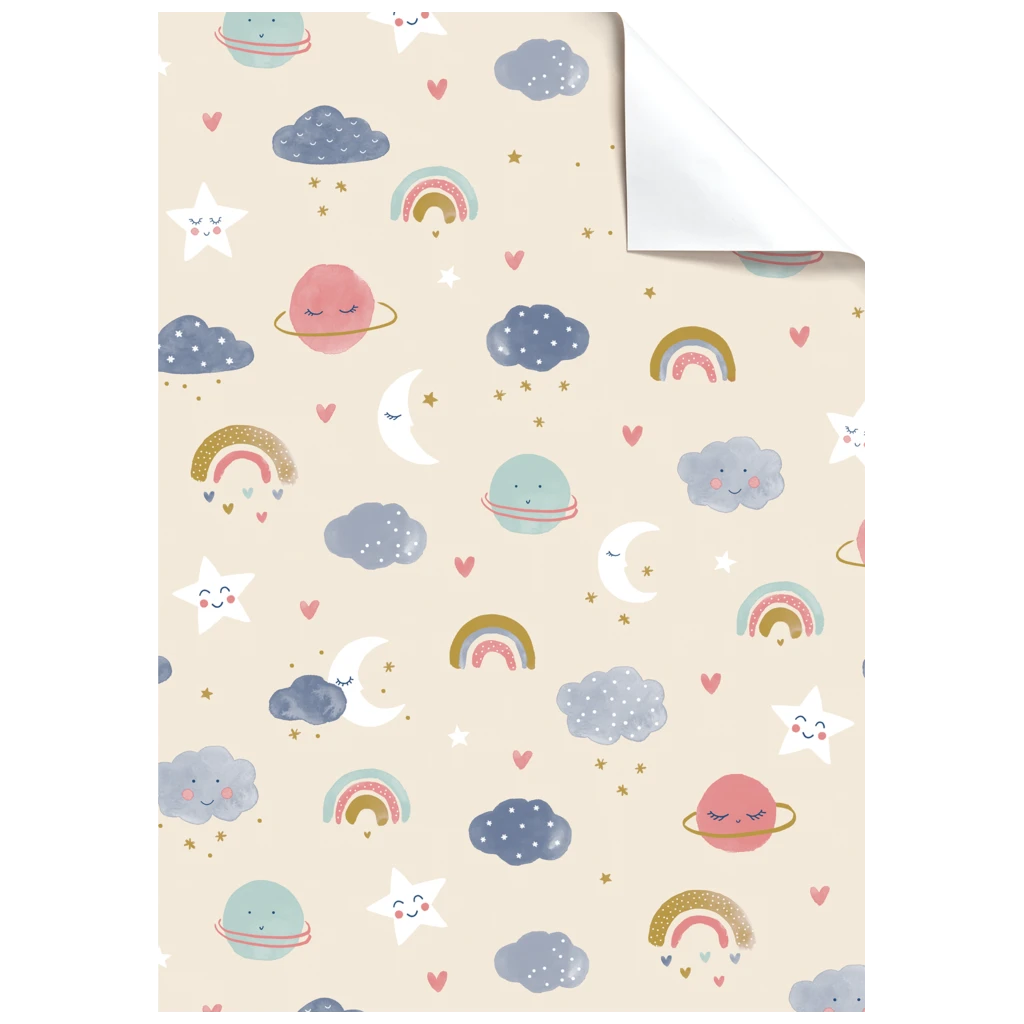 Geschenkpapier-Bogen „Hiroko“ | 50×70 cm, 70 g/m², beige