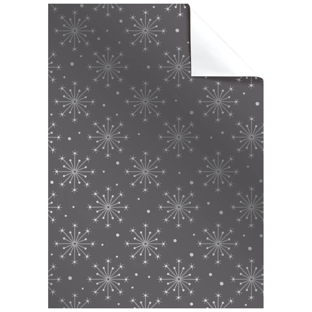 Geschenkpapier-Bogen „Nieve“ | 100×70 cm, 76 g/m², grau/silber