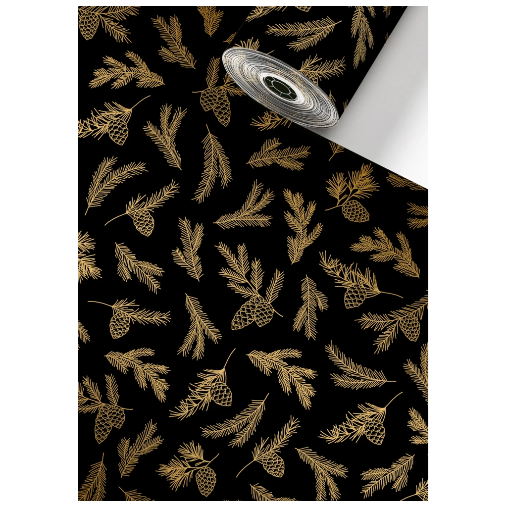 Geschenkpapier Sécaré-Rolle „Mariola“ | 50 cm × 100 m, 76 g/m², schwarz
