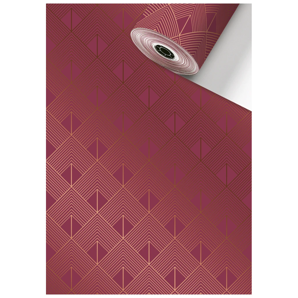 Geschenkpapier Sécaré-Rolle „Oreste“ | 70 cm × 100 m, 76 g/m², bordeaux