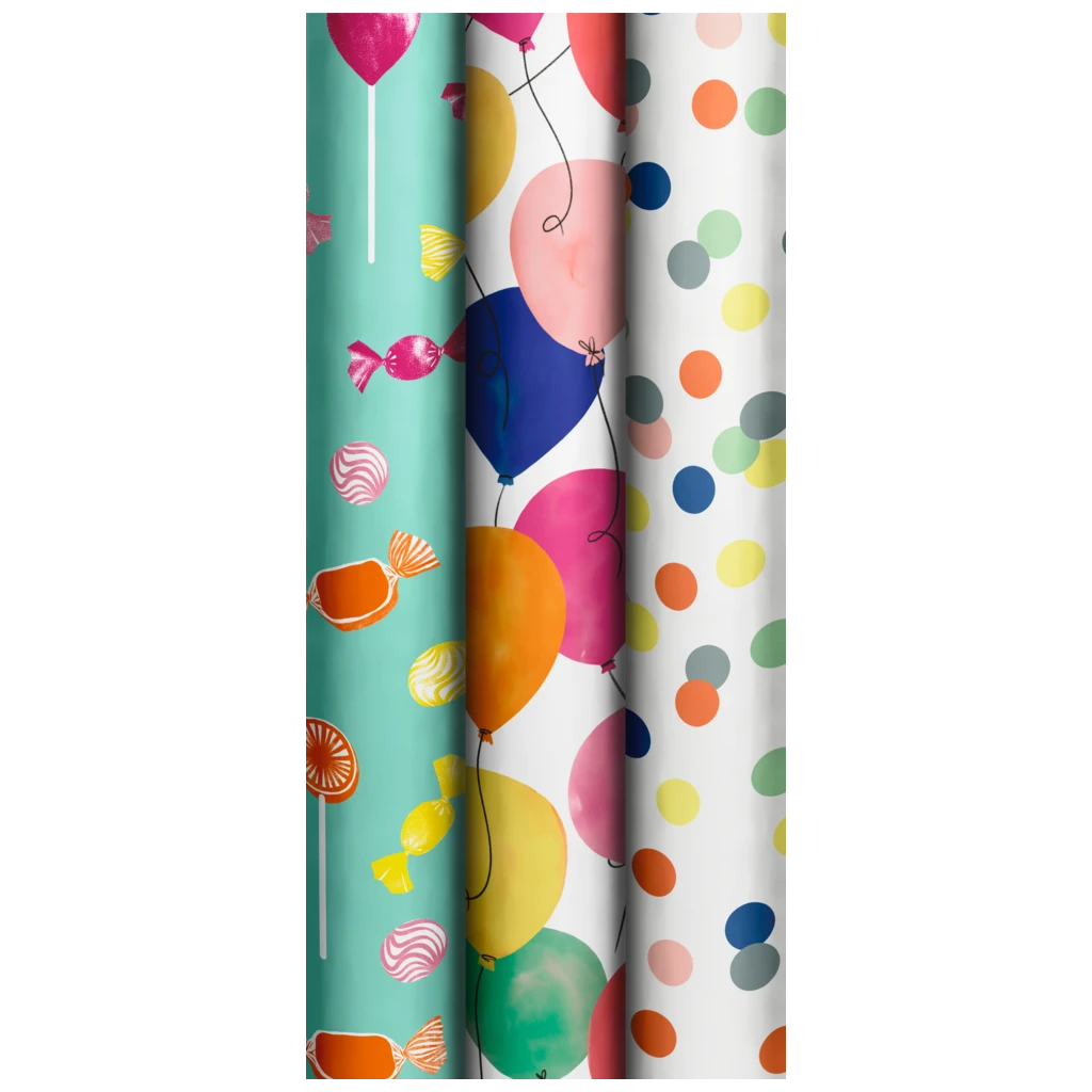 Geschenkpapier „Candy Fun“ | 70 cm × 2 m, 80 g/m², sortiert