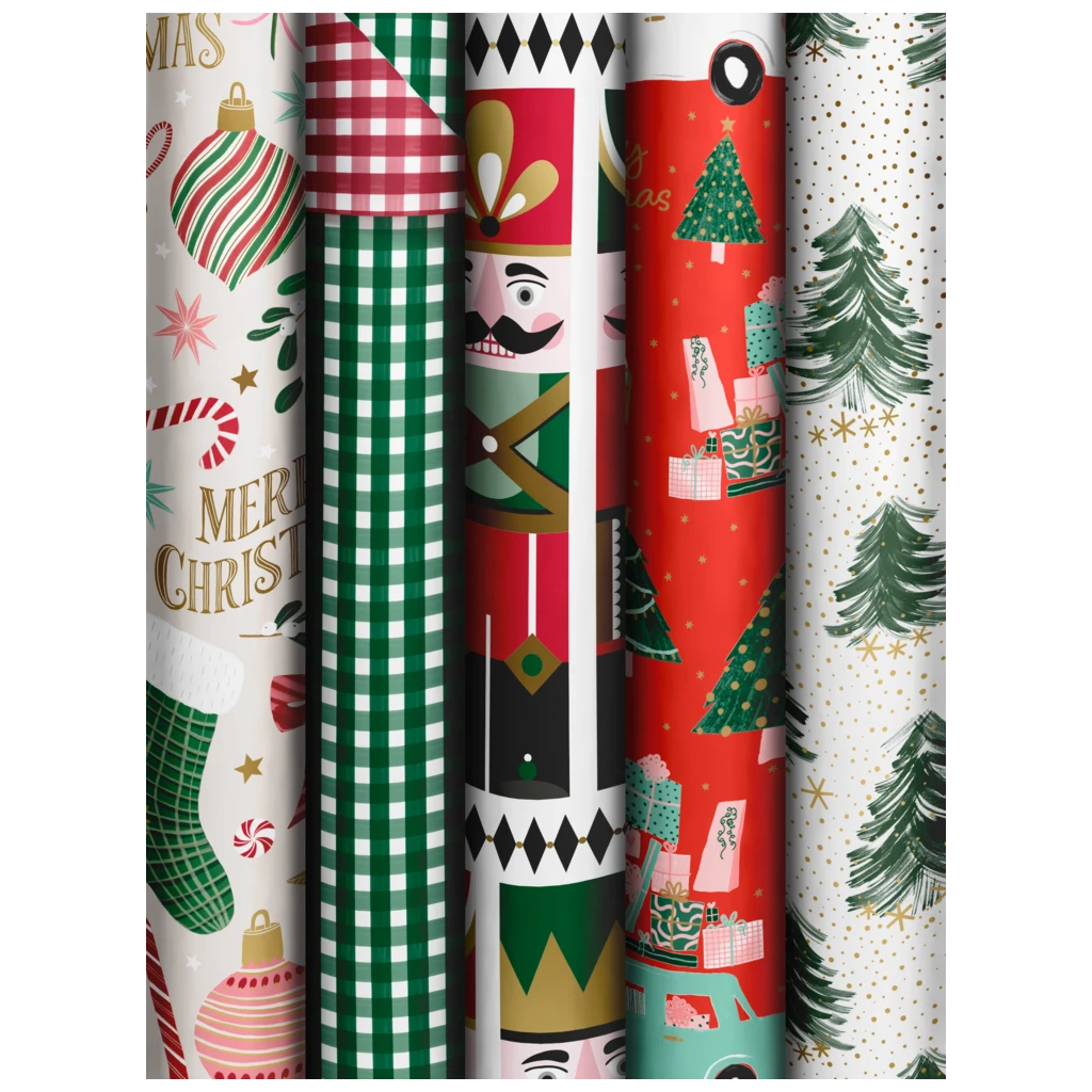 Geschenkpapier „Traditional Holidays“ | 70 cm × 2 m, sortiert