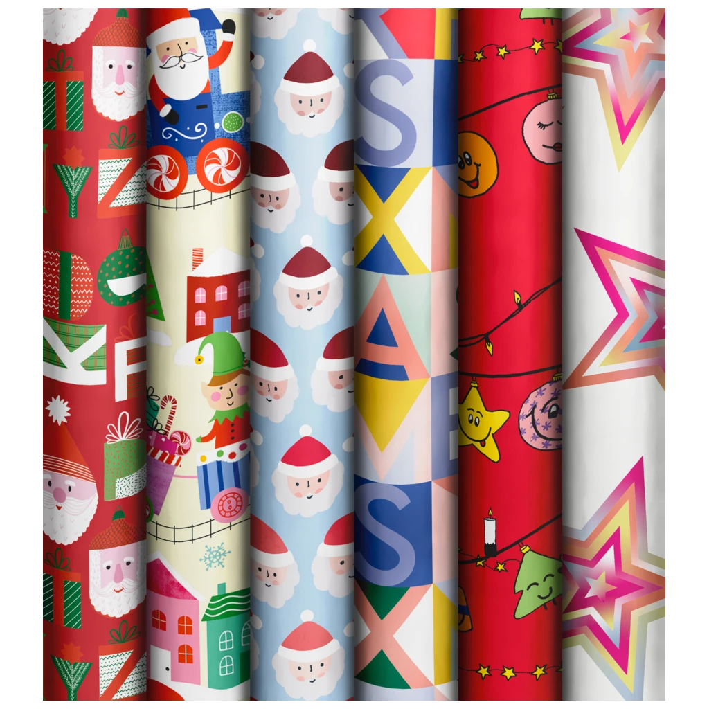 Geschenkpapier „Basic Christmas Kids“ | 70 cm × 2 m, sortiert