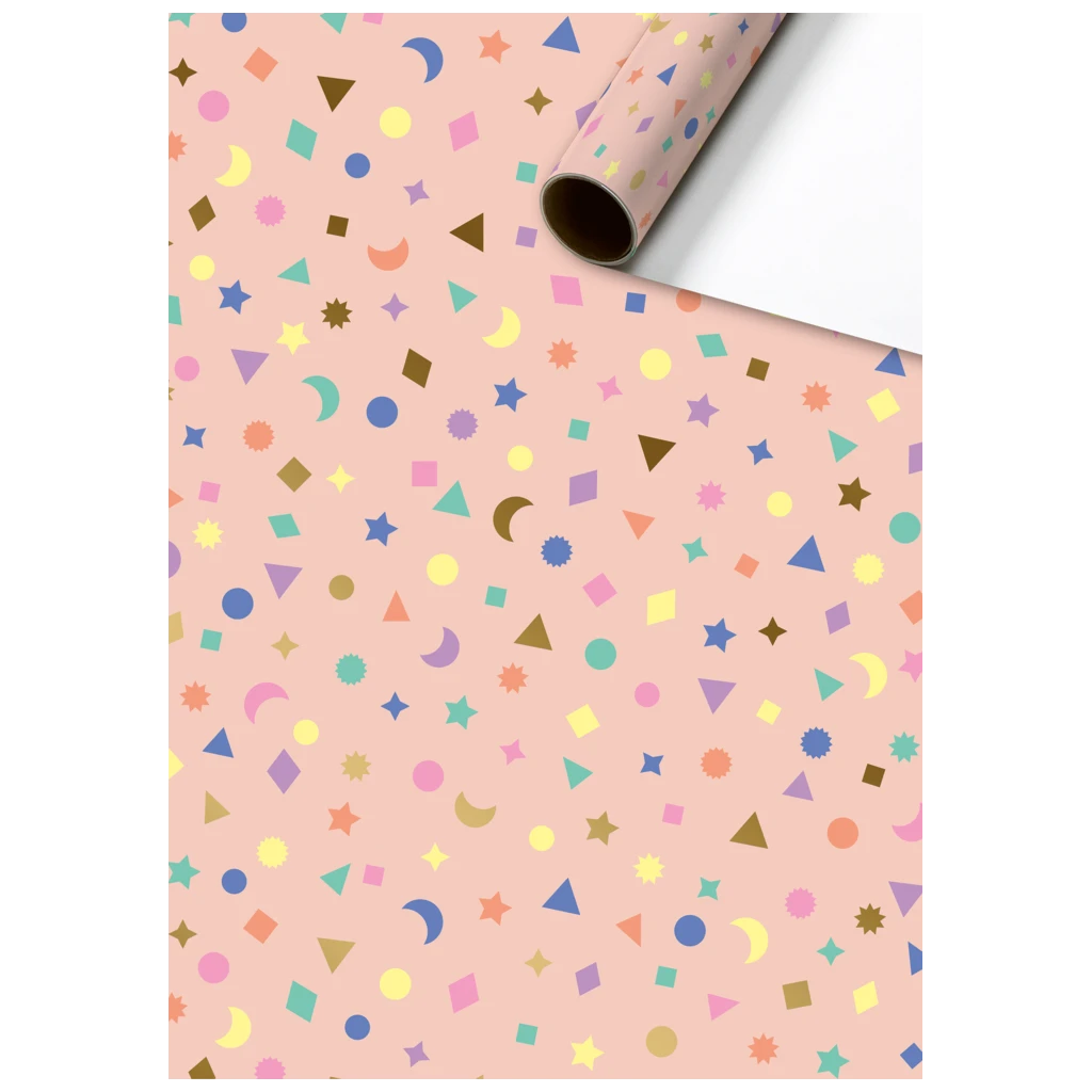 Geschenkpapier „Naoki“ | 70 cm × 1,5 m, 76 g/m², lachs/bunt