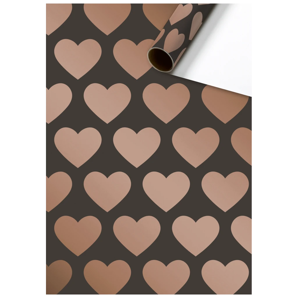 Geschenkpapier „Askja“ | 70 cm × 2 m, 80 g/m², kupfer/schwarz