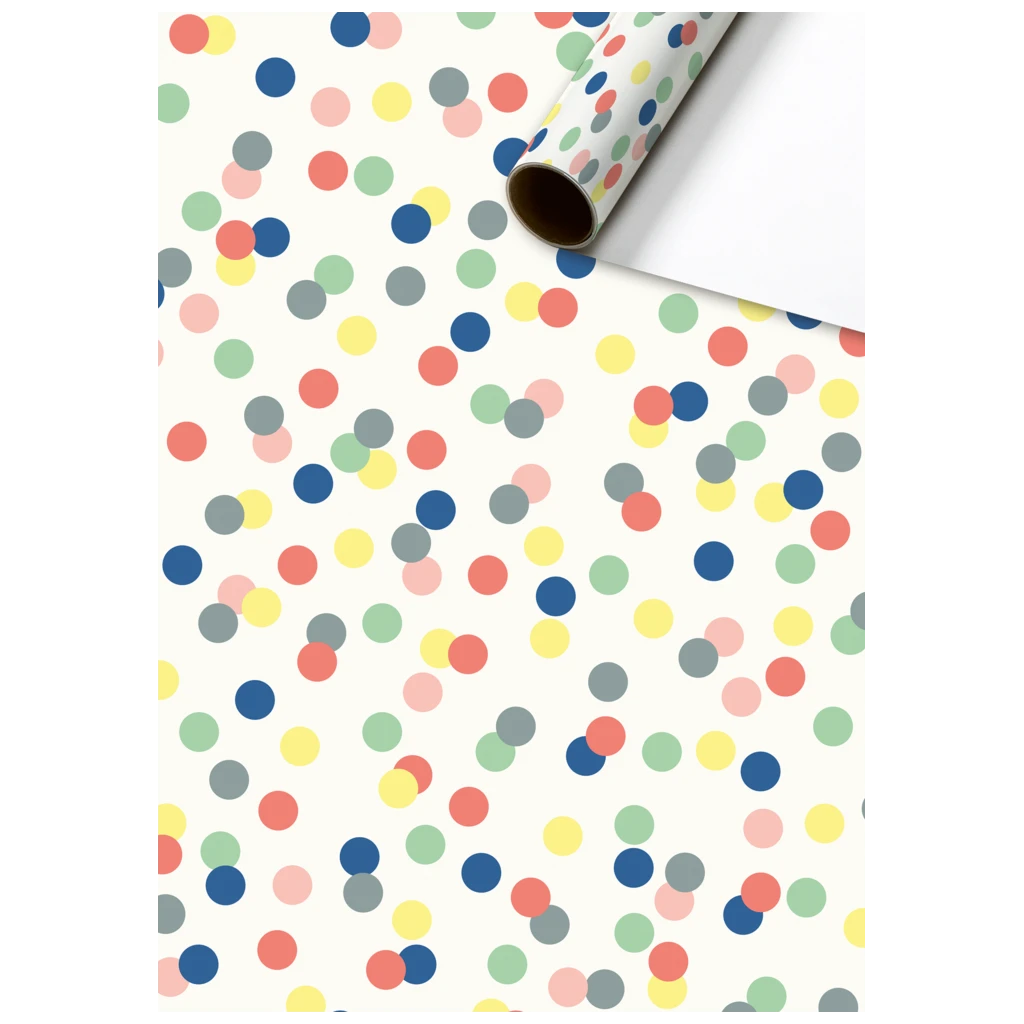 Geschenkpapier „Harlie“ | 70 cm × 1,5 m, 80 g/m², weiß/bunt