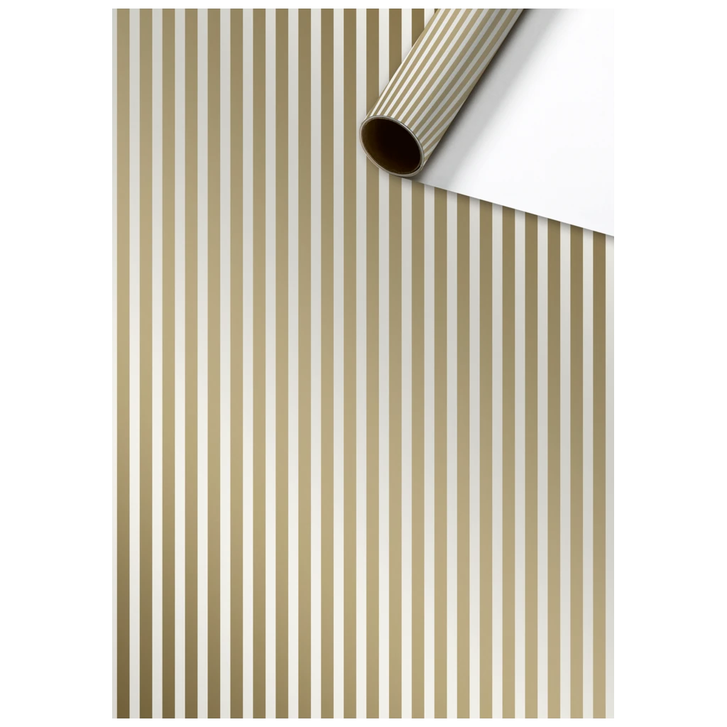 Geschenkpapier „Linial“ | 70 cm × 1,5 m, 76 g/m², weiß/gold