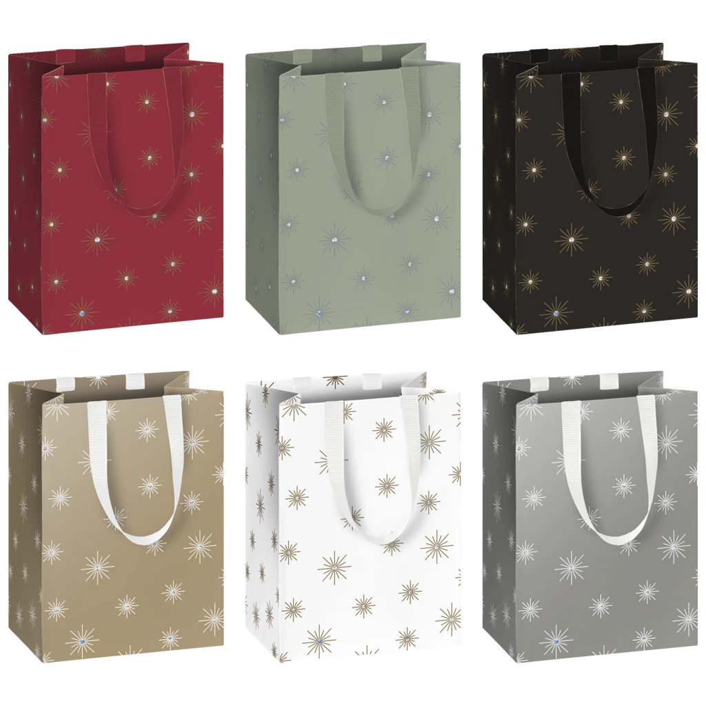 Geschenktasche | 10×14×8 cm, 250 g/m², mehrfarbig