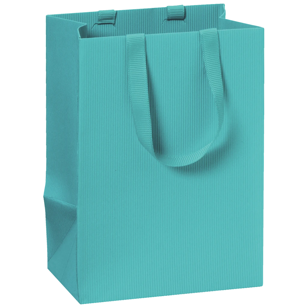 Geschenktasche One Colour | 10×14×8 cm, 250 g/m², türkis