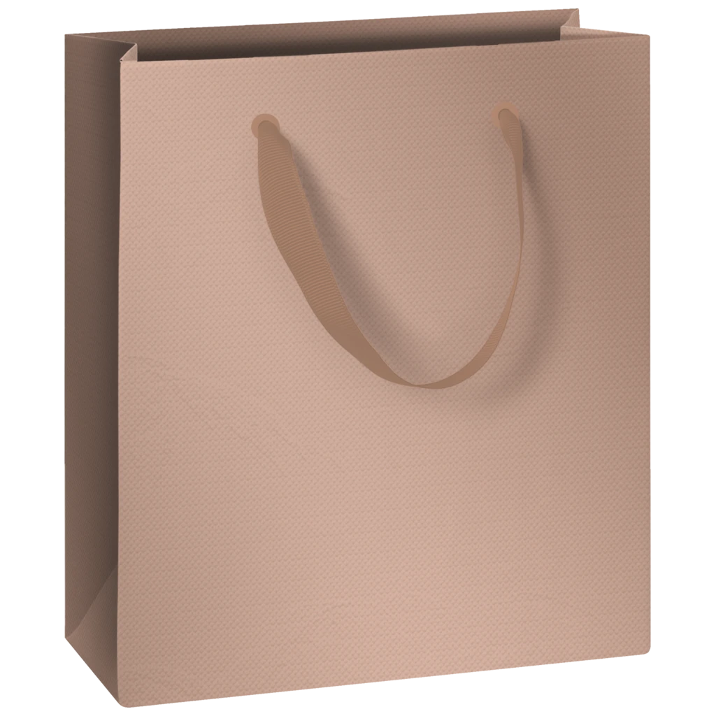 Geschenktasche „Uni Pure“ | 18×21×8 cm, 230 g/m², bronzegold