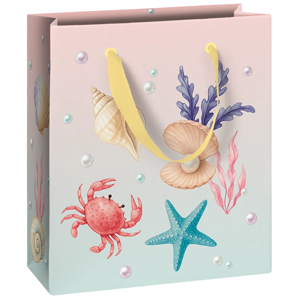 Geschenktasche „Sereia“ | 18×21×8 cm, 230 g/m², mehrfarbig
