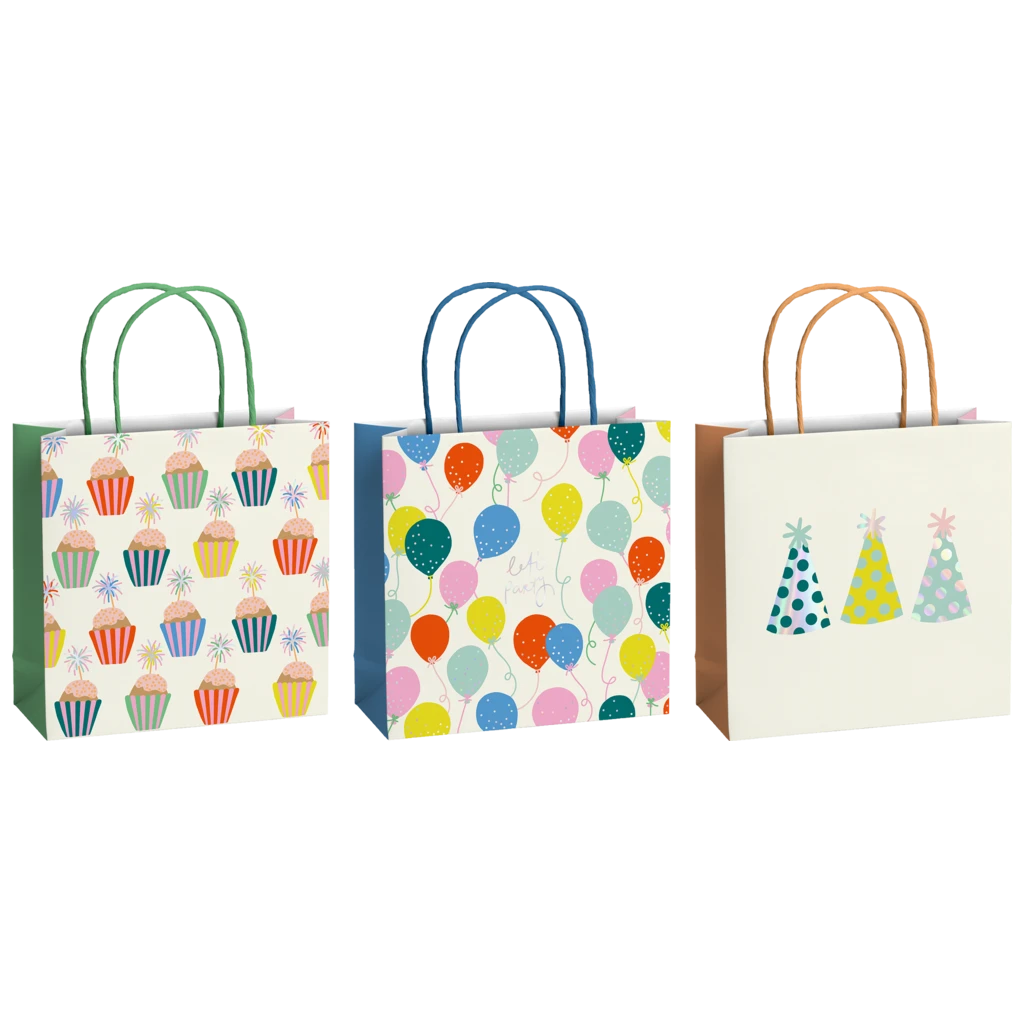 Geschenktaschen-Set „Sasha“ | 20×20×8 cm, 200 g/m², beige, 3 Stück
