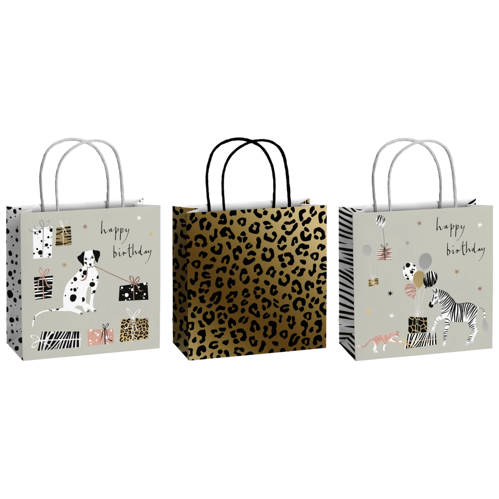 Geschenktaschen-Set „Valentino“ | 20×20×8 cm, 200 g/m², grau, 3 Stück
