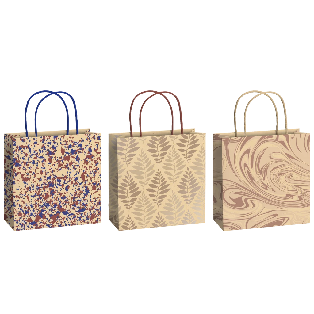 Geschenktaschen-Set „Solea“ | 20×20×8 cm, 200 g/m², beige