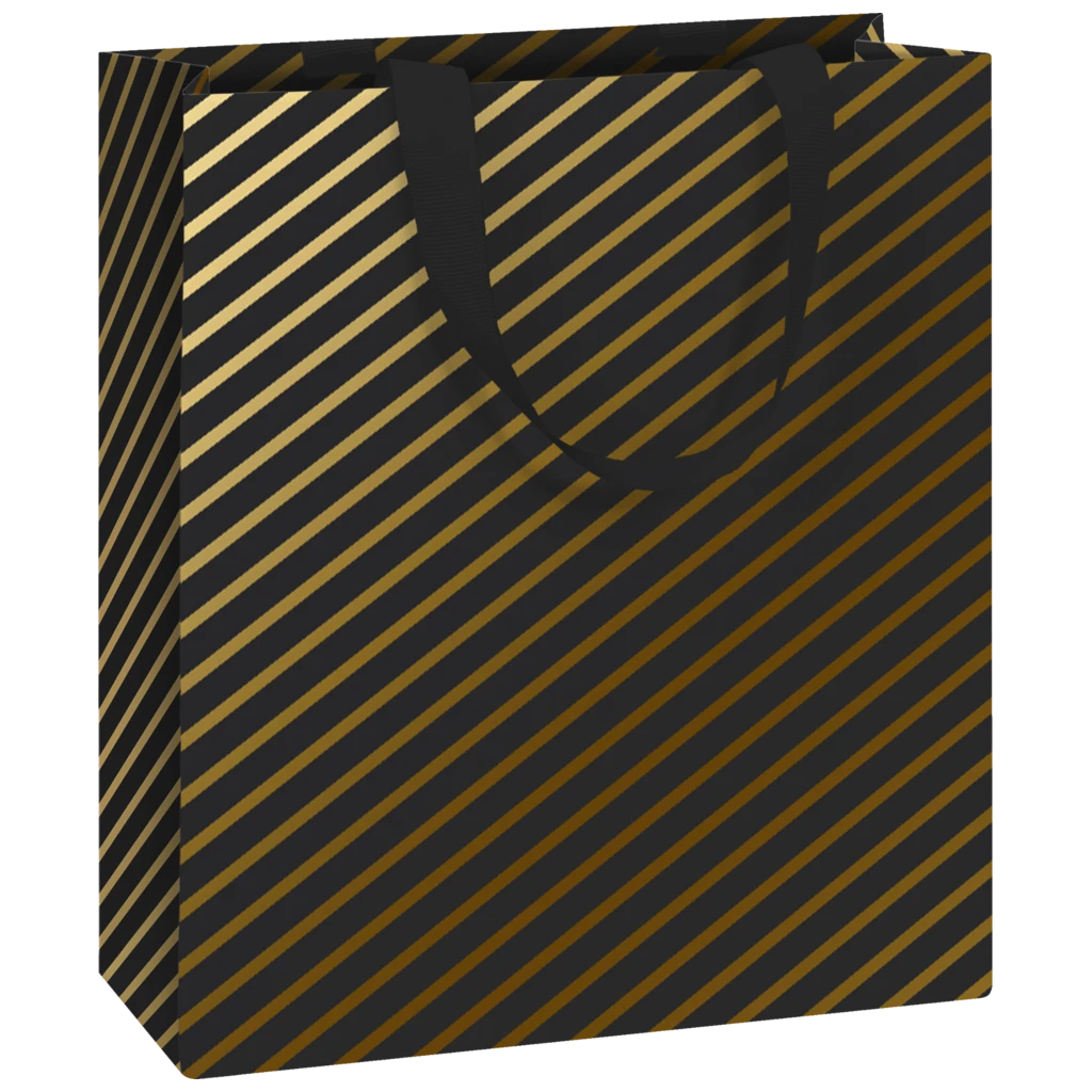 Geschenktasche „Stryge“ | 18×21×8 cm, 250 g/m², schwarz