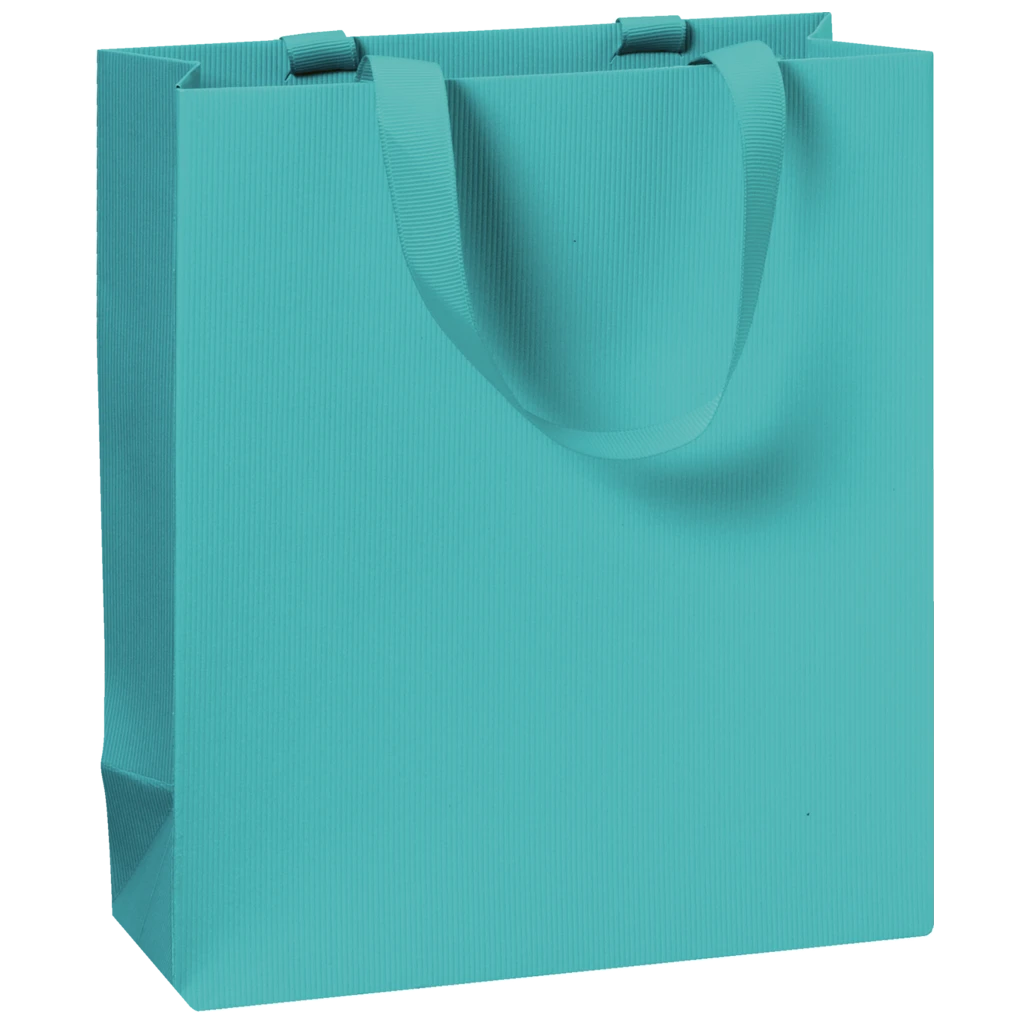 Geschenktasche One Colour | 18×21×8 cm, 250 g/m², türkis
