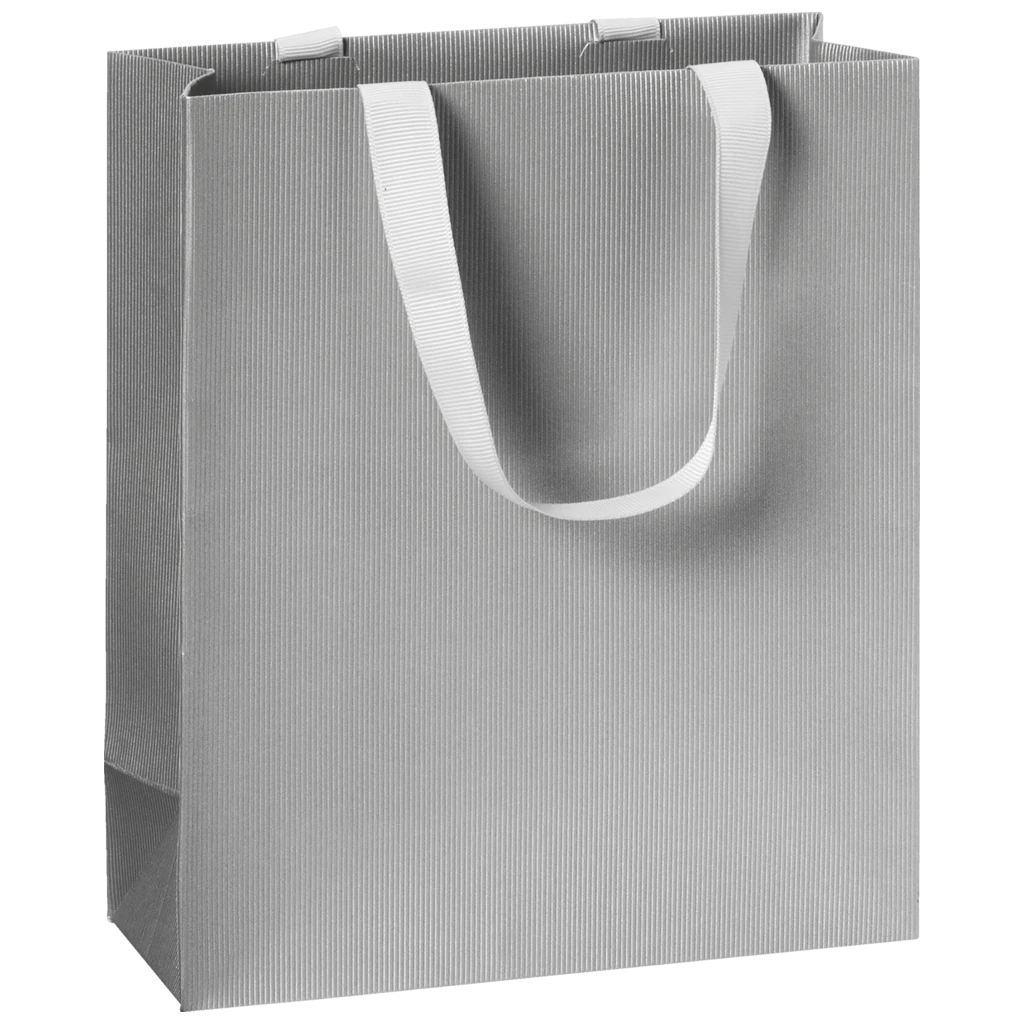 Geschenktasche One Colour | 18×21×8 cm, 250 g/m², silber