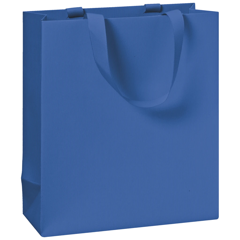 Geschenktasche One Colour | 18×21×8 cm, 250 g/m², blau