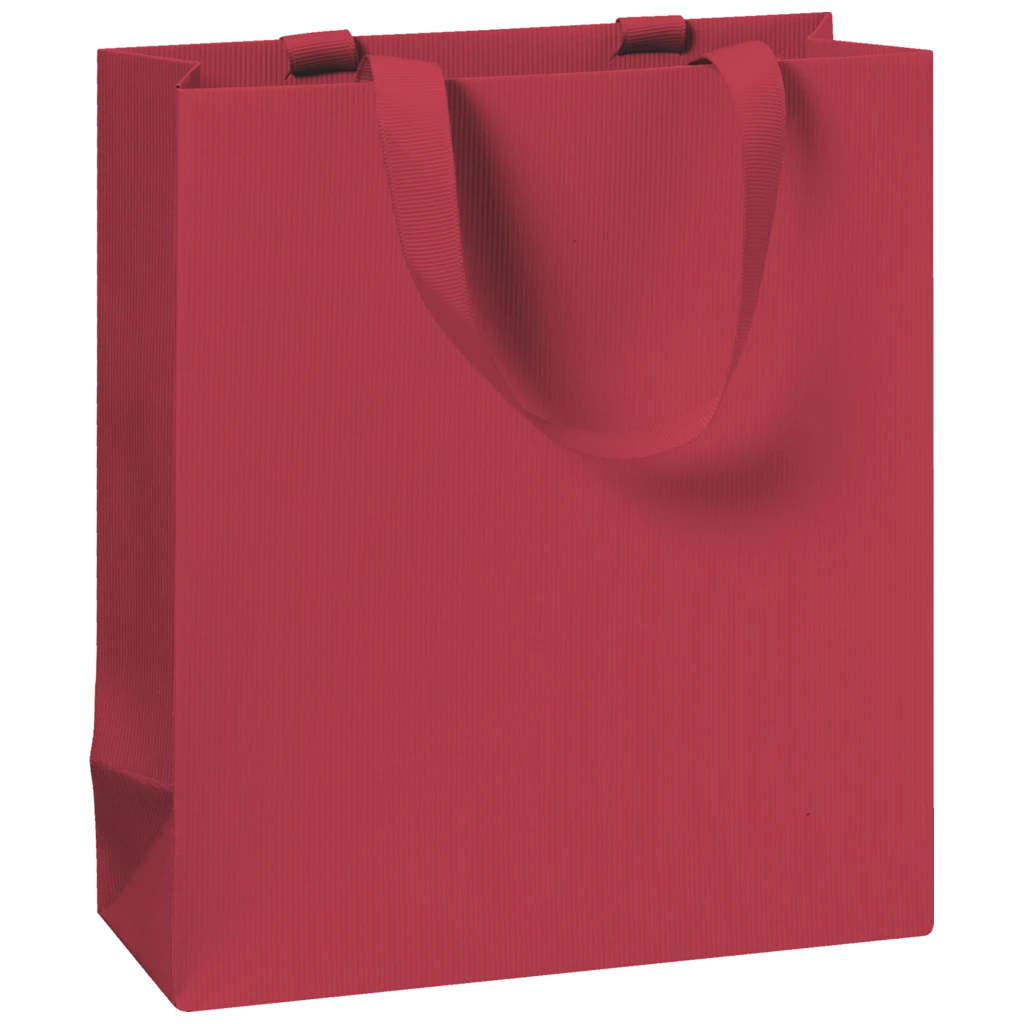 Geschenktasche One Colour | 18×21×8 cm, 250 g/m², dunkelrot