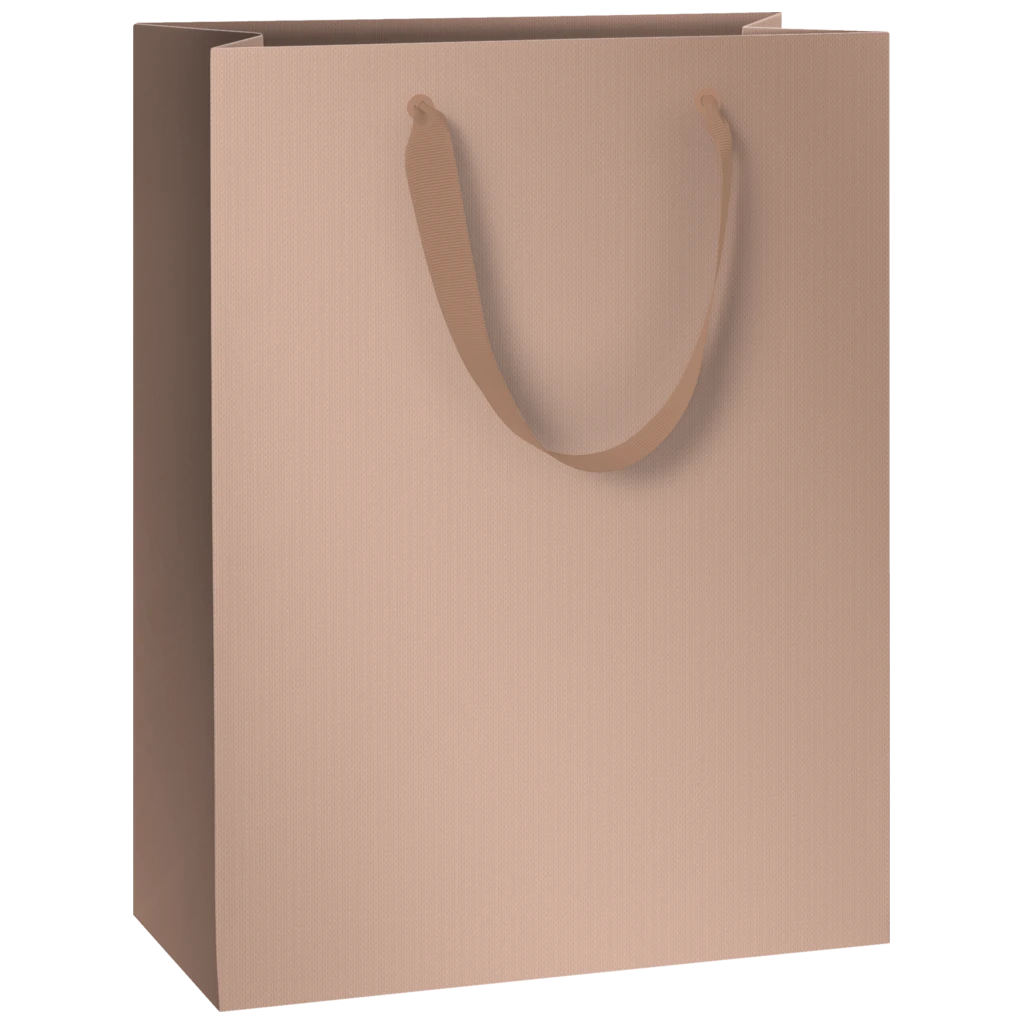 Geschenktasche „Uni Pure“ | 23×30×13 cm, 230 g/m², bronzegold