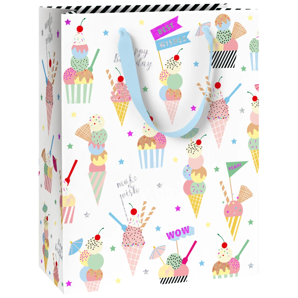 Geschenktasche „Gelato“ | 23×30×13 cm, 250 g/m², weiß