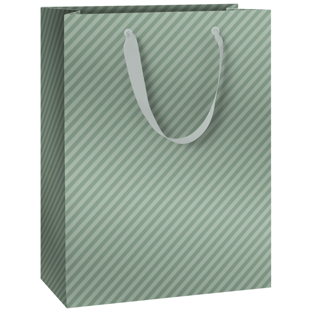 Geschenktasche „Stribe“ | 23×30×13 cm, 230 g/m², salbei