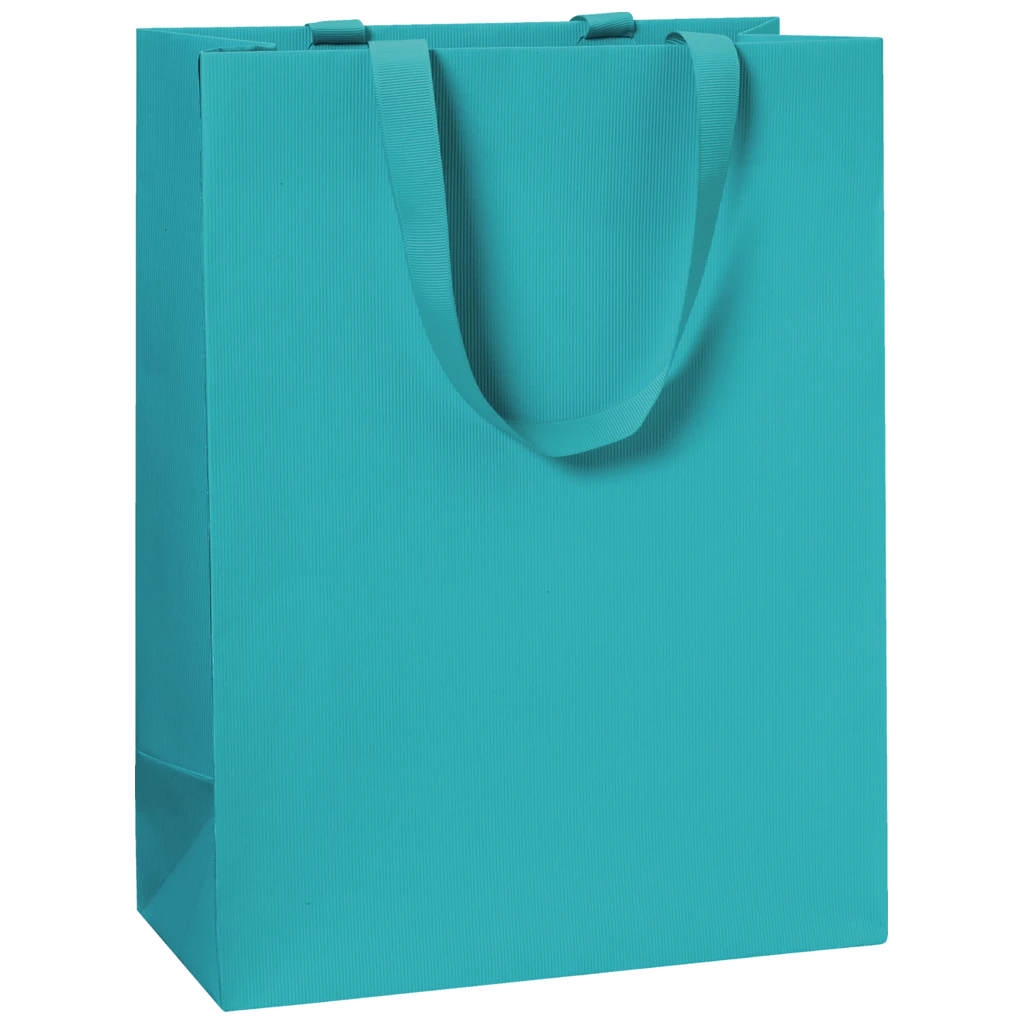Geschenktasche One Colour | 23×30×13 cm, 250 g/m², türkis