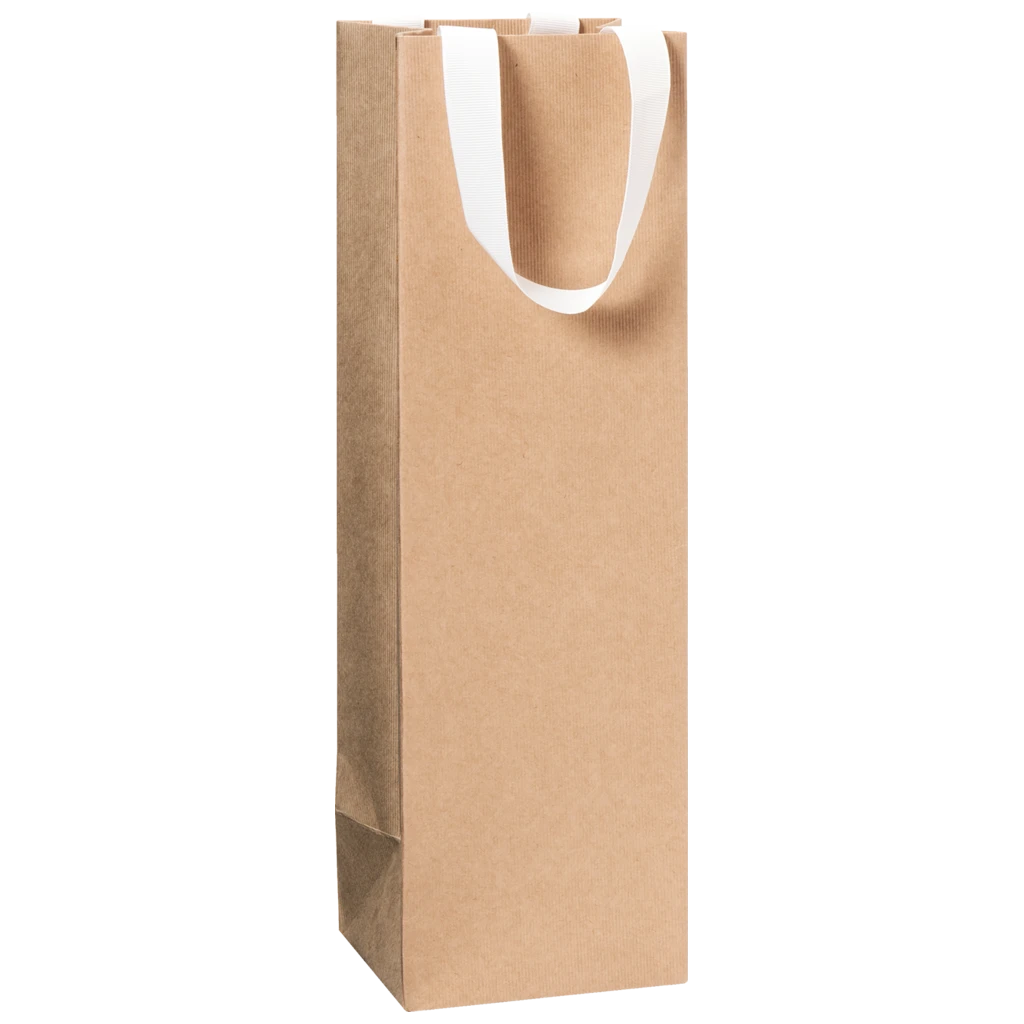 Flaschentasche One Colour | 11×36×10,5 cm, 250 g/m², hellbraun