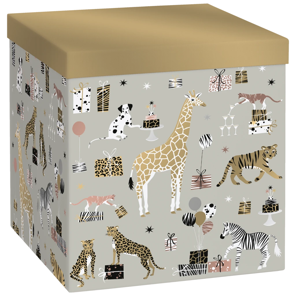 Geschenkbox „Valentino“ | 23×24×23 cm, 120 g/m², grau