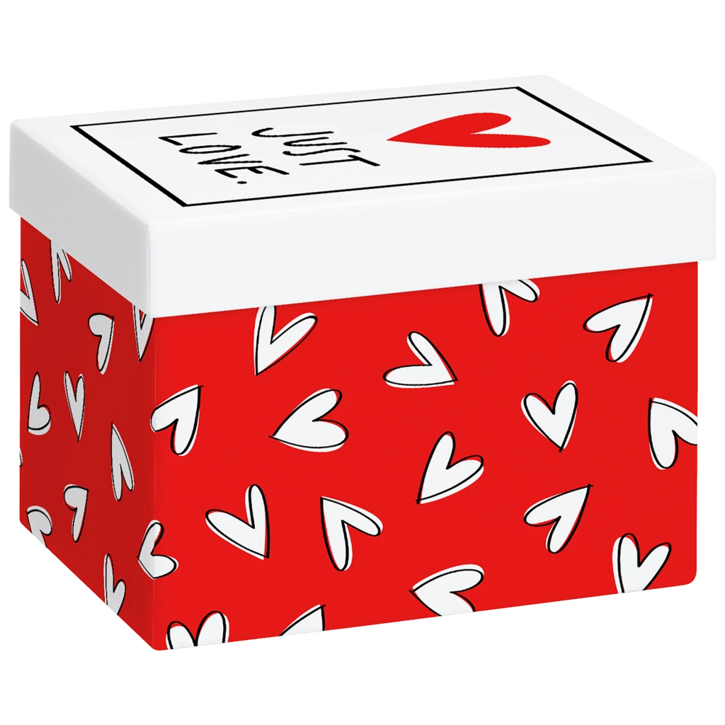 Geschenkbox „Riley“ | 12×12×16,5 cm, 120 g/m², rot