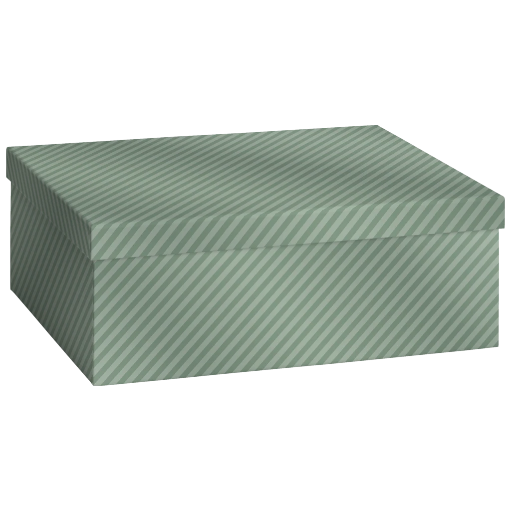 Geschenkbox „Stribe“ | 24×12×33 cm, 120 g/m², salbei