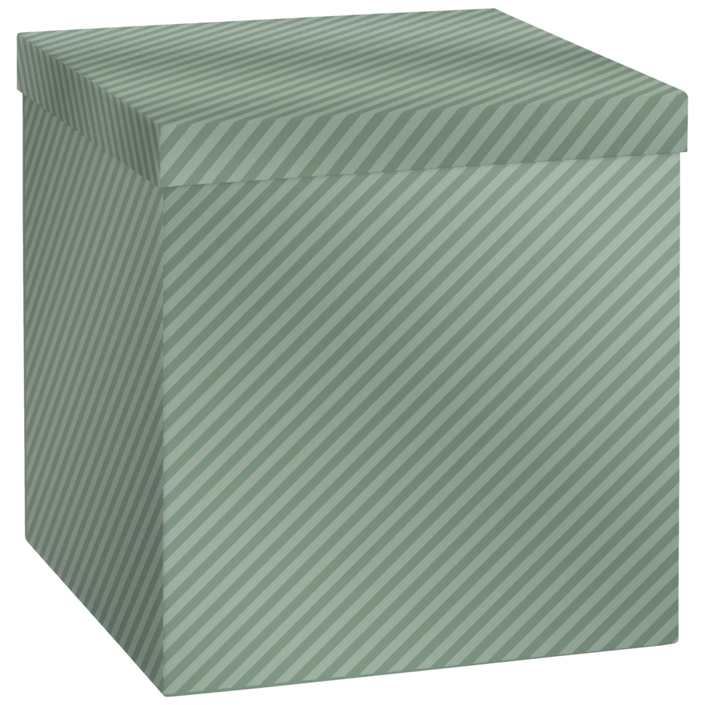 Geschenkbox „Stribe“ | 23×24×23 cm, 120 g/m², salbei