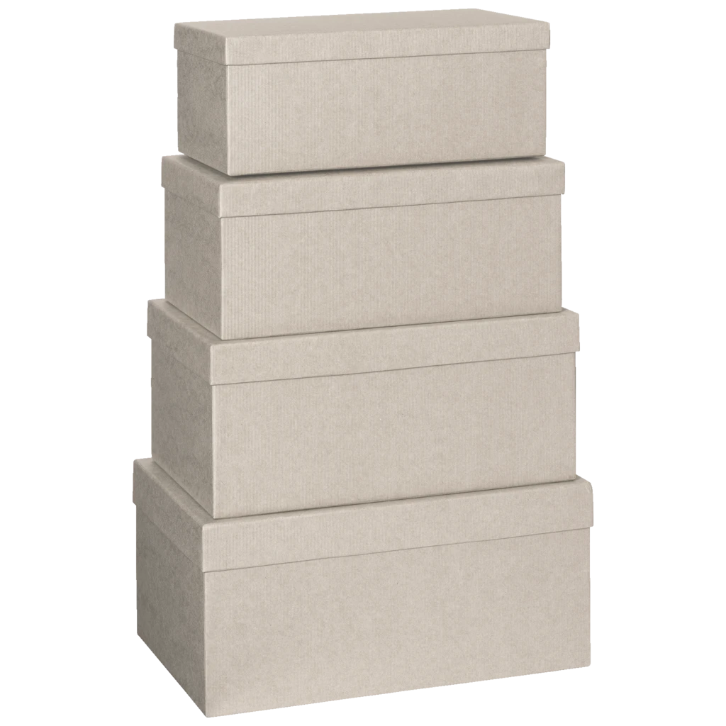 Geschenkboxen-Set One Colour | hellgrau, 4 Größen