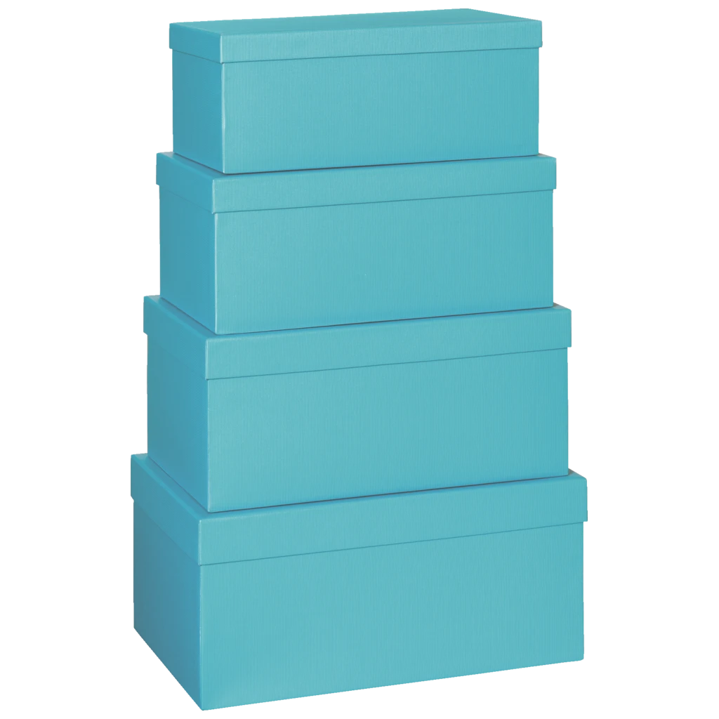 Geschenkboxen-Set One Colour | türkis, 4 Größen