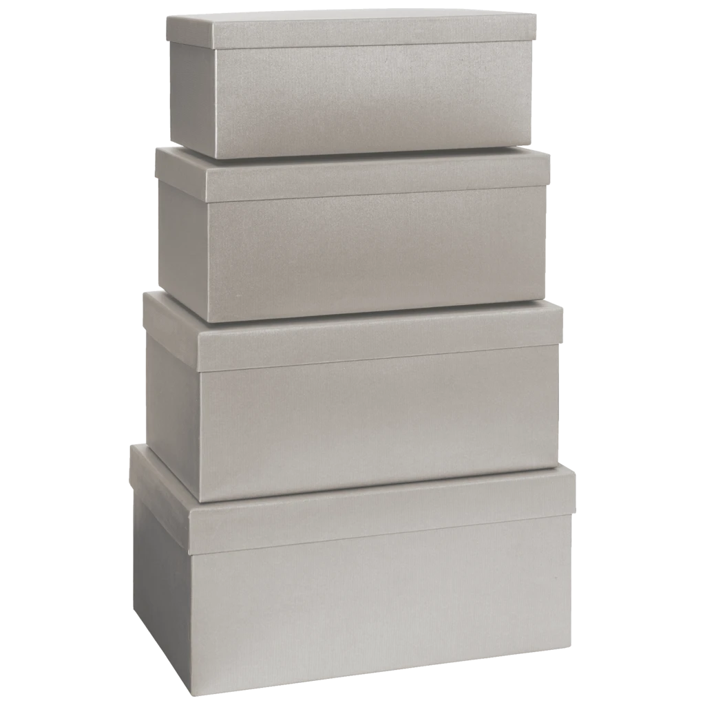 Geschenkboxen-Set One Colour | silber, 4 Größen