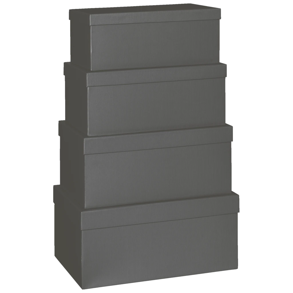 Geschenkboxen-Set One Colour | schwarz, 4 Größen