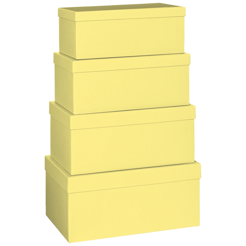 Geschenkboxen-Set One Colour | gelb, 4 Größen