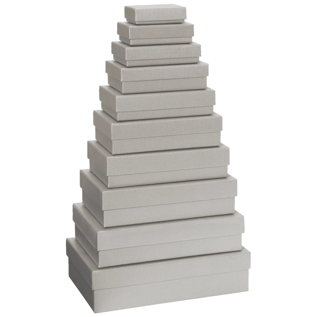 Geschenkboxen-Set One Colour | silber, 10 Größen