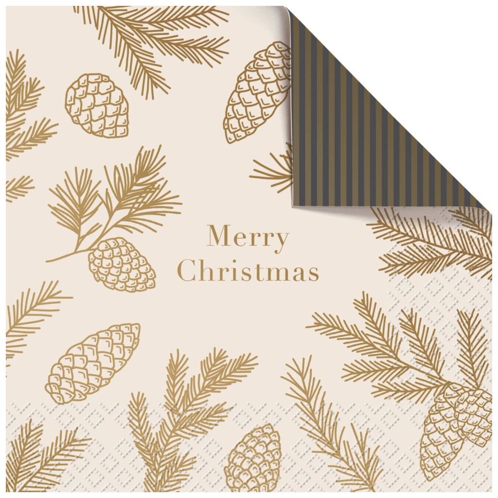 Servietten „Mariola“ | 33×33 cm, beige, 20 Stück