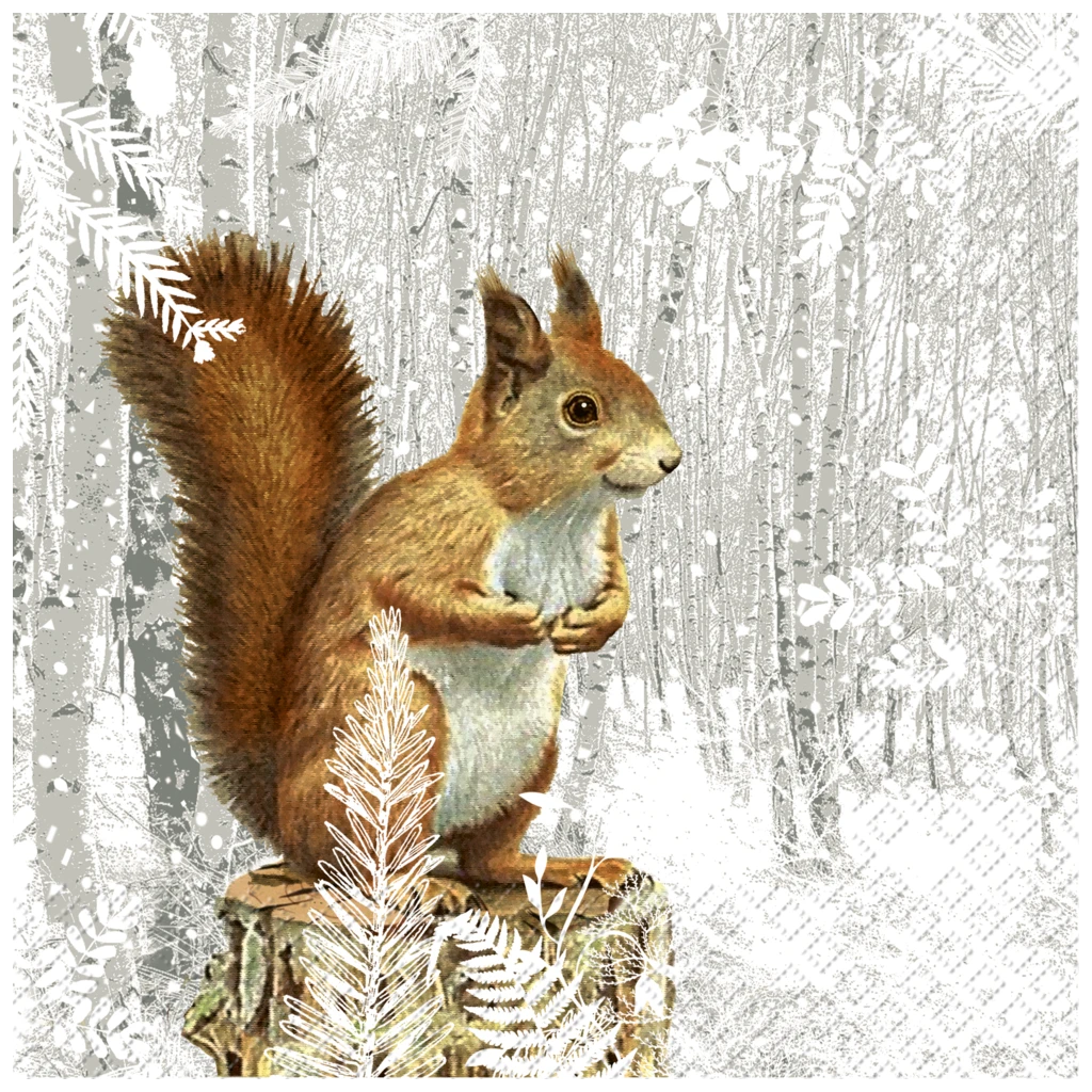 Servietten | 33×33 cm, braun/grau, 20 Stück